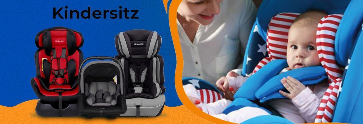 Baby on an infant car seat with other Kindersitz car seats on the left