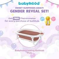 BABYHOOD - FOLDING BATHTUB (PINK) w/THERMOMETHER