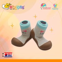 Attipas Tie Baby Shoe Socks Brown - Medium (SALE ITEM)