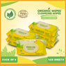 Organic Wipes Cleansing Wipes English Pear 70s pack of 6