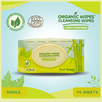 Organic Wipes Cleansing Wipes Fresh Bamboo 70s