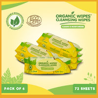 Organic Wipes Cleansing Wipes English Pear 12s pack of 6