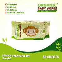 Organic Baby Wipes Nature 80's SINGLE