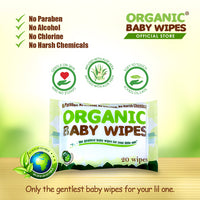 ORGANIC BABY WIPES 20's pack of 12 (Old Packaging)