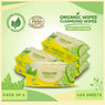 Organic Wipes Cleansing Wipes Refreshing Cucumber 70s pack of 6