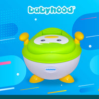 front view of Babyhood Green Penguin Potty