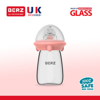 Berz UK Pink UFO Milk Bottle with Handle (180 ml)