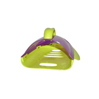 back view of Babyhood Green and Violet Bath Toy Holder