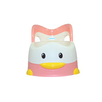 front view of Babyhood Pink Naughty Duck Safety Potty Trainer