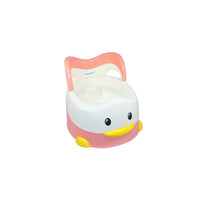 side view of Babyhood Pink Naughty Duck Safety Potty Trainer