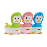 back view of Green, Pink and Blue Babyhood Penguin Potty