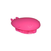 side view of Babyhood Pink Whale Bathing Brush