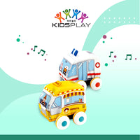 Kidsplay Toys Cloth Pullback Cars (Ambulance & Donut Truck)