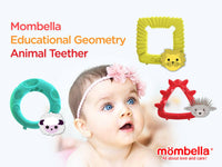 baby with Mombella Educational Geometry Sensory teethers