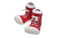 diagonal view of Attipas Sneakers Red shoes