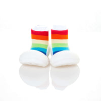 front view of Attipas Rainbow White shoes