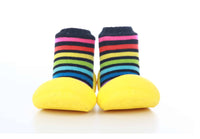front view of Attipas Rainbow Yellow shoes