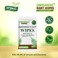 Organic Baby Wipes Disinfectant Wipes 15's Pack of 24