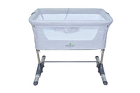 front view of Little Green Gray Baby Mini Bed