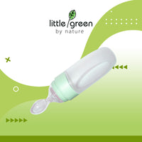 Little Green Blue Silicone Baby Feeding Spoon Bottle