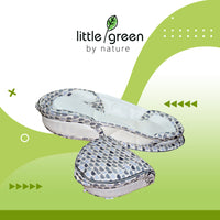 Little Green Gray Dots Foldable Travel Baby Bed