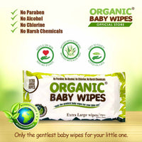 Organic Baby Wipes 30's Extra Large Pack of 12