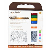 back view of Mombella Forest Party New Reusable Coloring Placemat