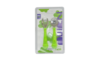 flat view of Berz UK Green Bunny Fork & Spoon