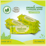 Organic Wipes Cleansing Wipes Fresh Bamboo 12s pack of 6