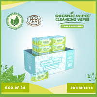 Organic Wipes Cleansing Wipes Fresh Bamboo 12s pack of 24