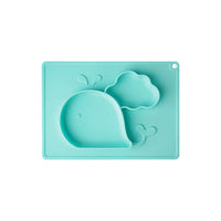 Little Green Blue Whale Silicone Placemat Plate