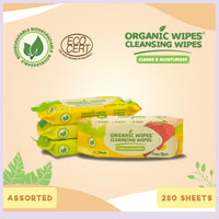Organic Wipes Cleansing Wipes 12s Assorted pack of 4