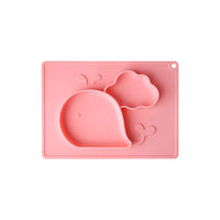 Little Green Pink Whale Silicone Placemat Plate